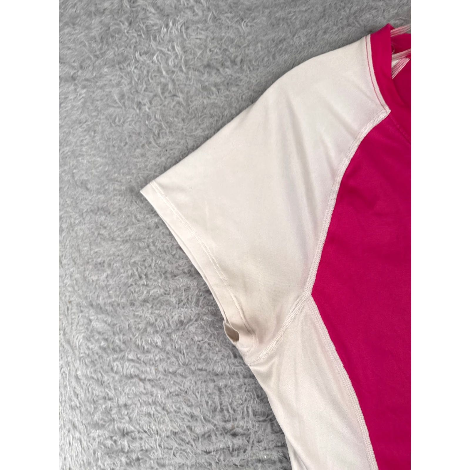 The North Face The North Face Shirt Women Large Pink White Short Sleeve V-Neck 100% Polyester Size L / US 10 / IT 46 - 3 Thumbnail
