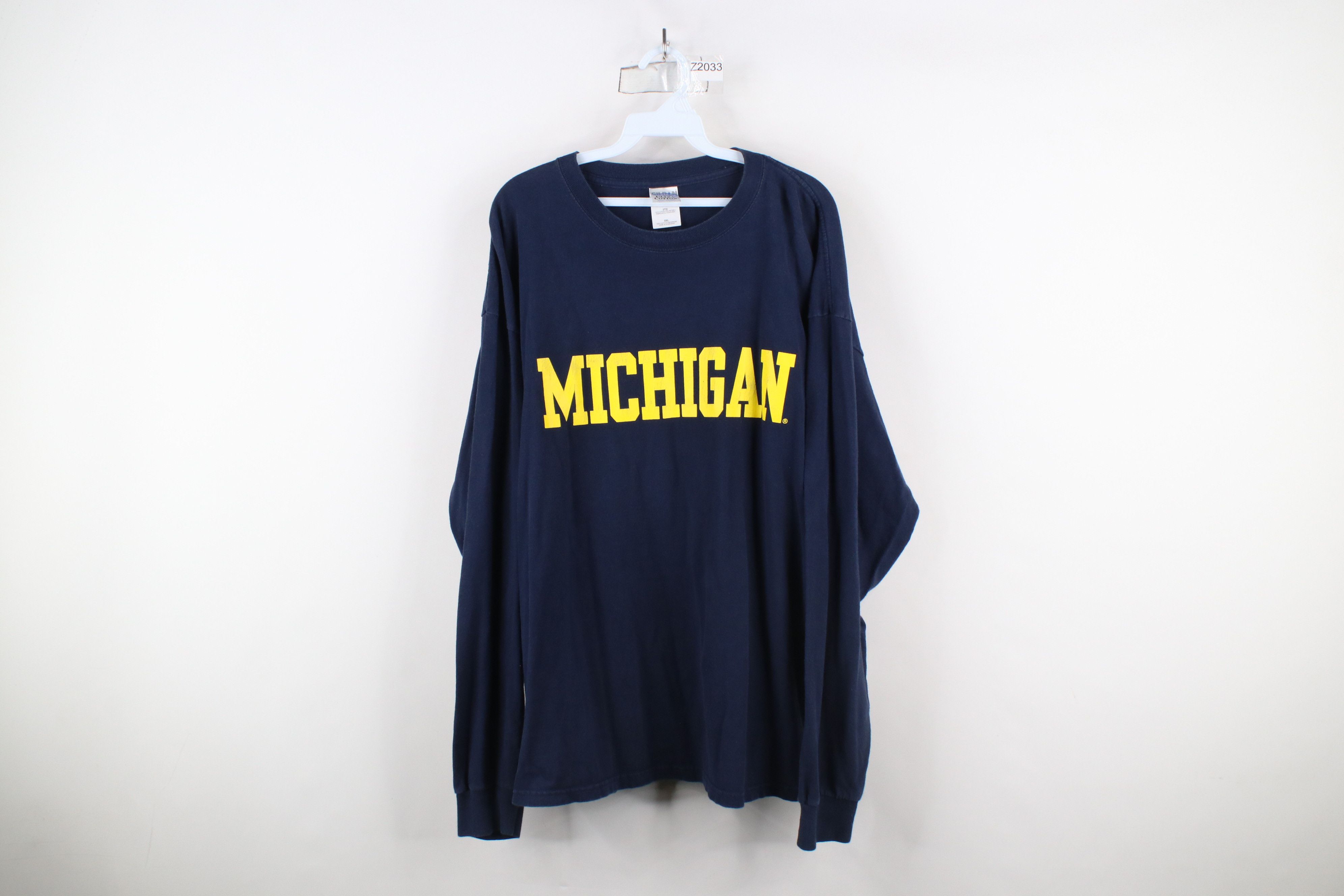 Vintage Vintage 90s Spell University of Michigan Long Sleeve T-Shirt Size US XXL / EU 58 / 5 - 1 Thumbnail