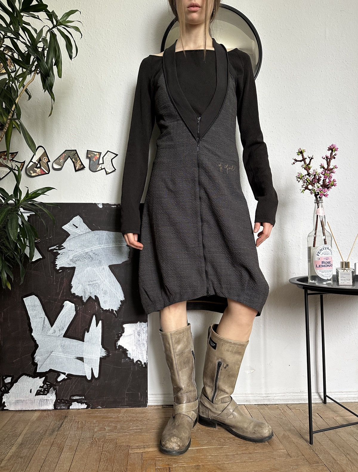 Cop Copine × Vintage Vintage Cop Copine Zip Up Vintage Avant Garde Dress Size ONE SIZE - 8 Thumbnail
