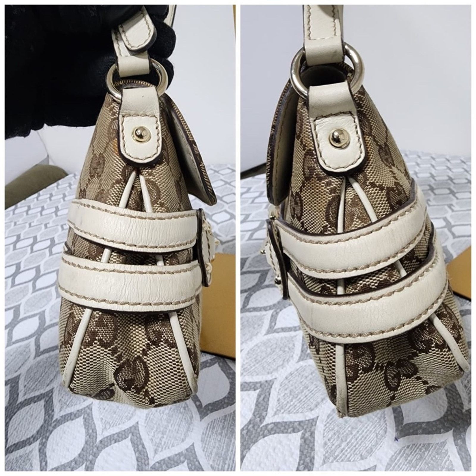 Gucci Aut Gucci Horsebit Chain Flap Shoulder Bag Brown/Beige/Cream Size ONE SIZE - 6 Thumbnail