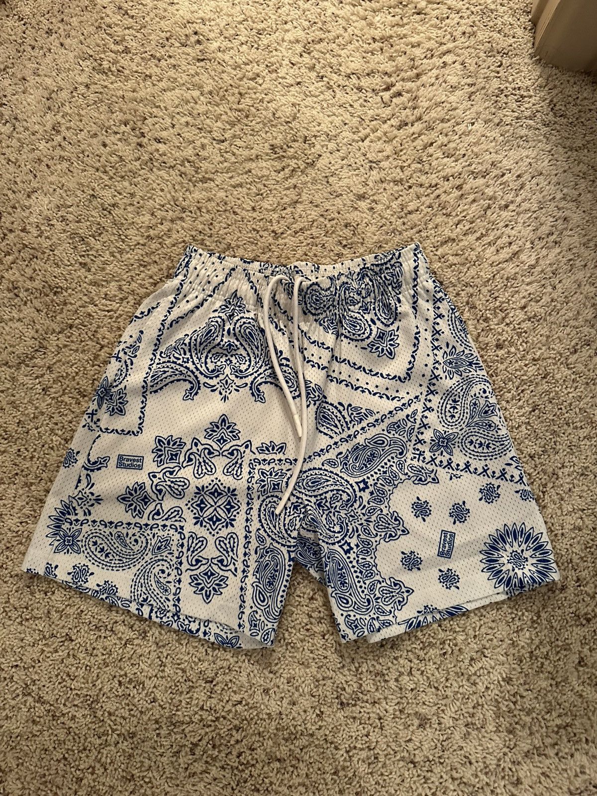 Bravest Studios Bandana Paisley Shorts White/Blue