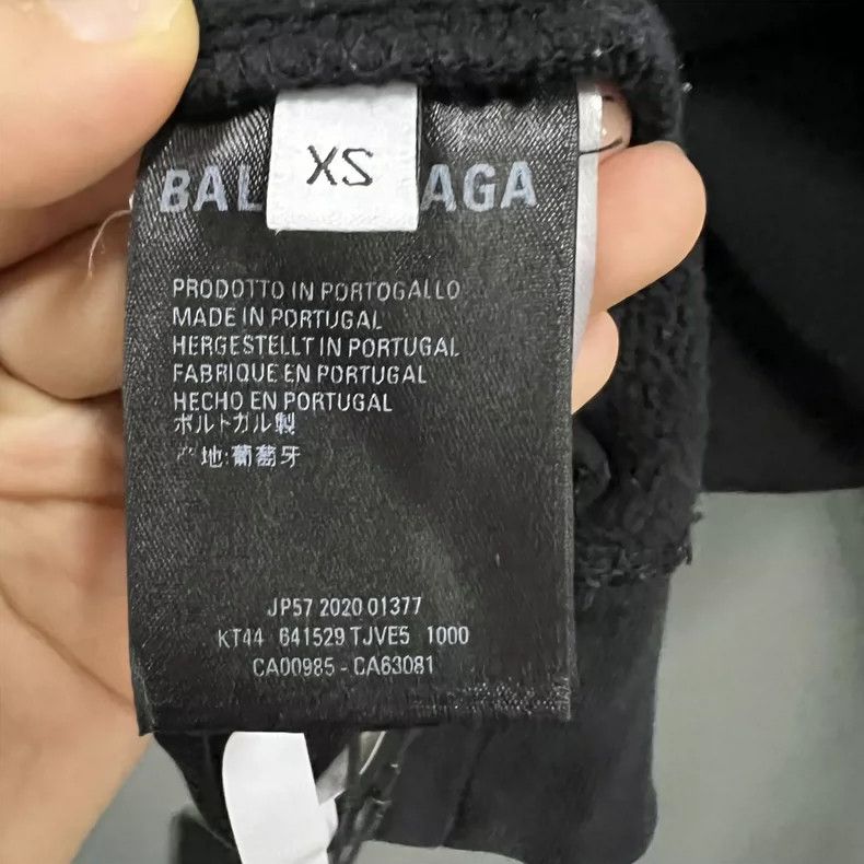 Balenciaga Balenciaga Black Small Logo Printed Hoodie Size US XS / EU 42 / 0 - 4 Thumbnail