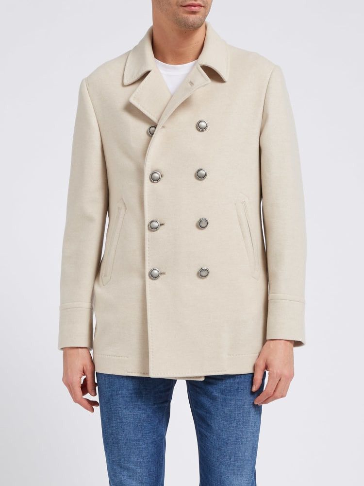 Brunello Cucinelli o1w1db10924 Rev Wr Cash Outerwear in Light Beige Size US M / EU 48-50 / 2 - 1 Preview