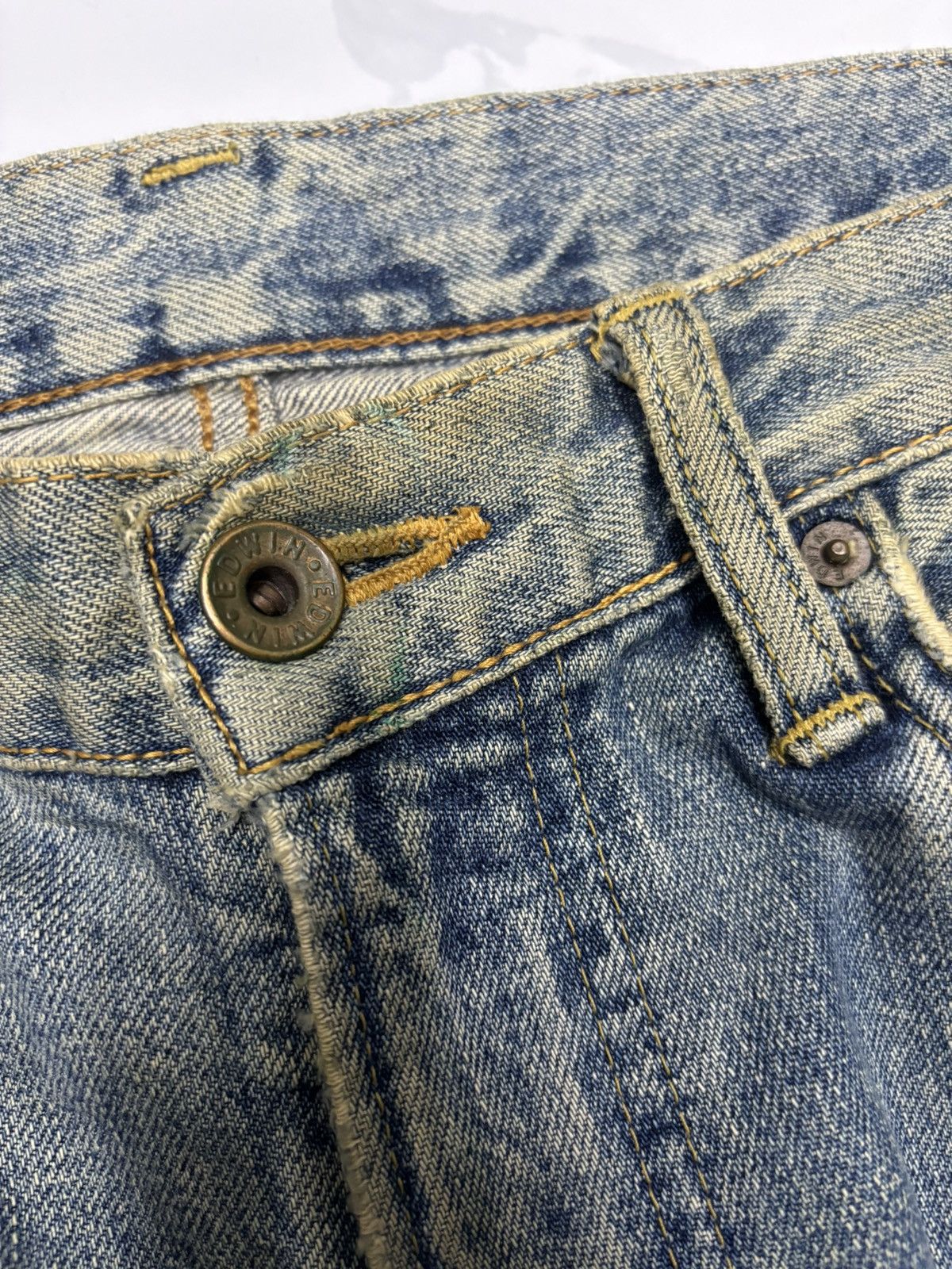 Edwin EDWIN 505xx SELVEDGE DISTRESSED DENIM JEANS Size US 30 / EU 46 - 8 Thumbnail