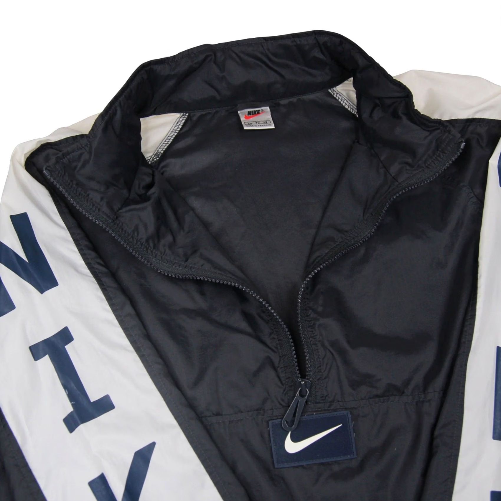 Nike VINTAGE Nike Windbreaker Jacket Arm Spellout Center Swoosh XL Men Blue 90s Size US XL / EU 56 / 4 - 6 Thumbnail