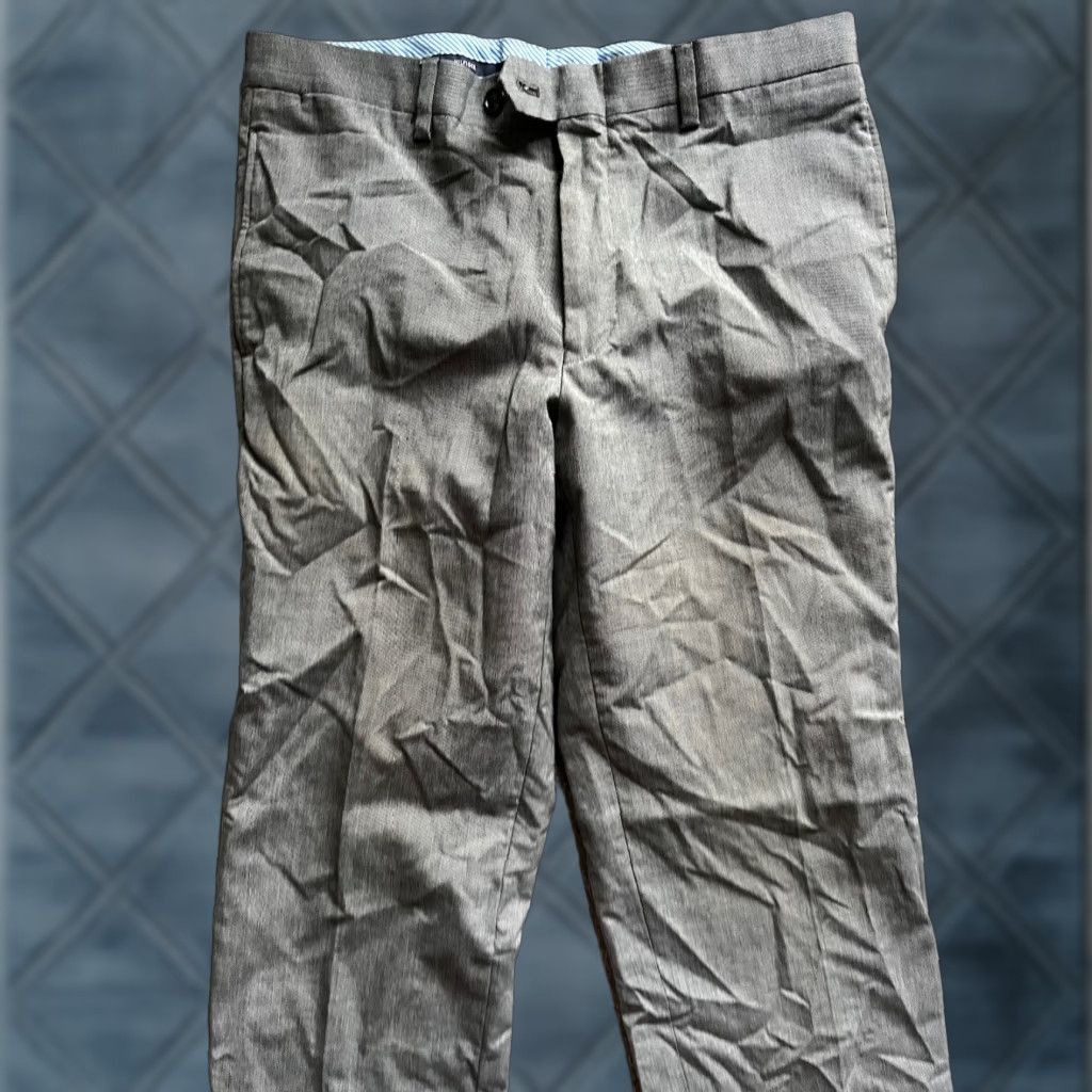 Tommy Hilfiger Tommy Hilfiger Pants Mens 32x30 Flat Front Straight Leg Gray Sol Polyester Blend Size US 32 / EU 48 - 1 Thumbnail