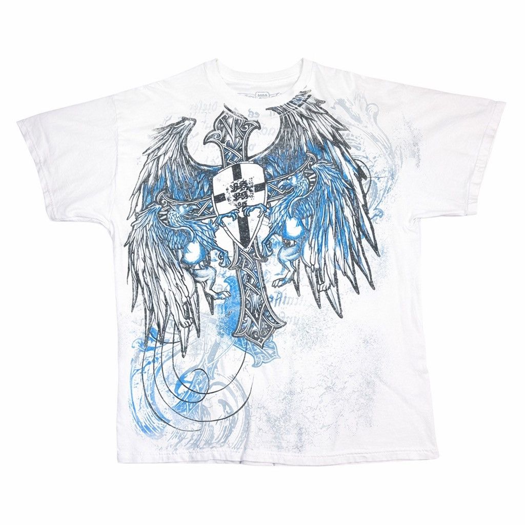 Affliction MMA Elite Graphic T-Shirt – Cross & Angel Wings Print Size US L / EU 52-54 / 3 - 1 Thumbnail
