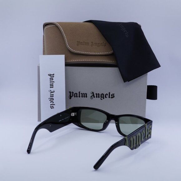 Palm Angels Palm Angels PERI007 ANGEL 1055 Sunglasses Black Rectangle Size ONE SIZE - 11 Thumbnail