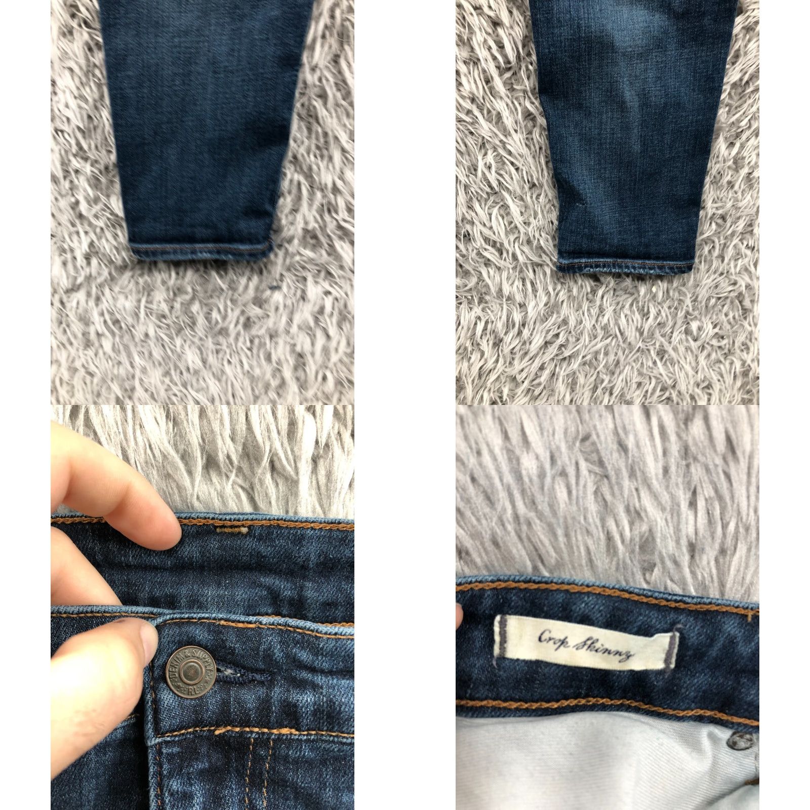 H&M H&M Jeans Skinny Crop Blue 31 Womens Regular Medium Wash Denim 5-Pocket Zipper Button Belt Loops Inseam 26" Cotton Cotton Blend Modern Classic Size 24" / US 00 / IT 34 - 8 Thumbnail