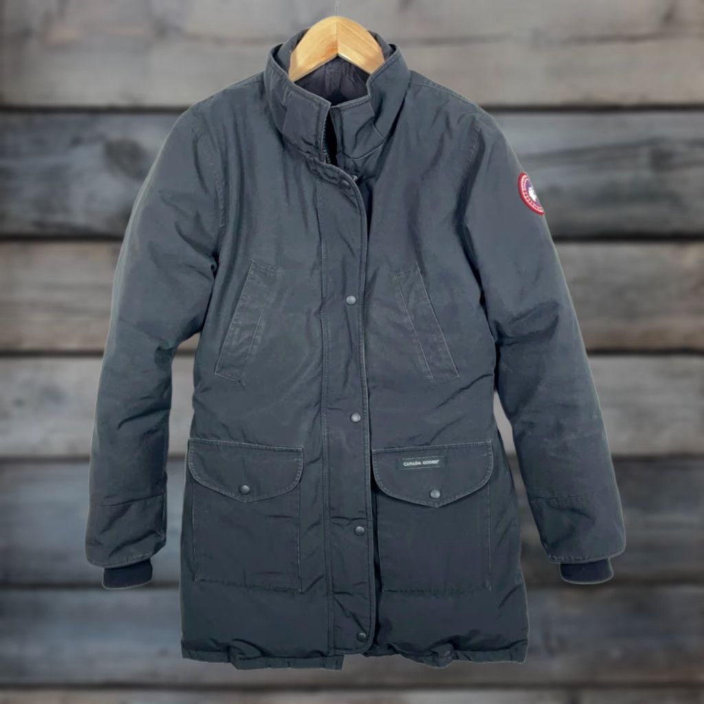 Canada Goose Canada Goose Parka Coat Womens Large Black Down Trillium 6550L Zip Removable Hood Nylon Lining Long Jacket Size L / US 10 / IT 46 - 1 Thumbnail