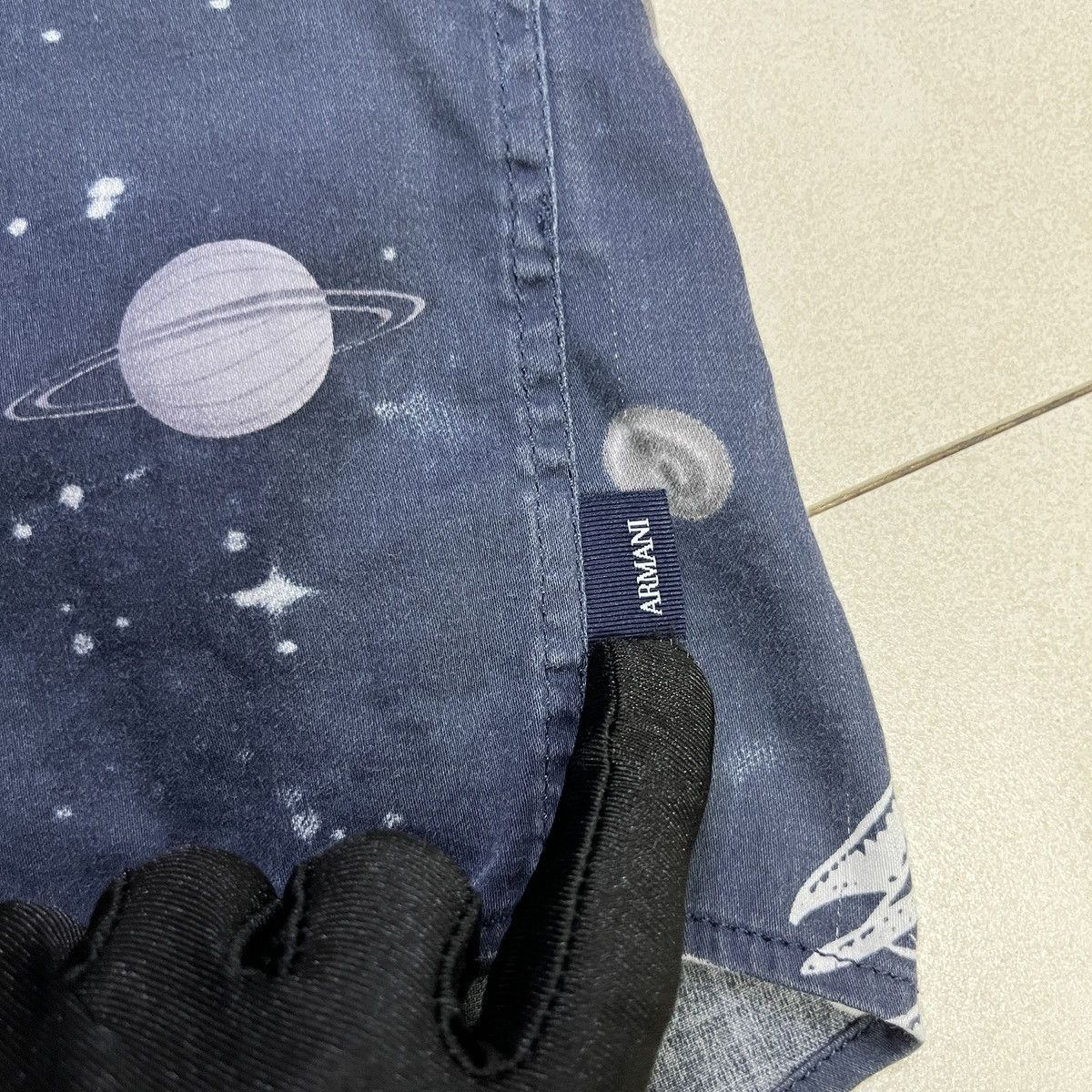 Armani × Giorgio Armani × Vintage Armani Space Exploration Button Up Shirt Size US S / EU 44-46 / 1 - 7 Thumbnail