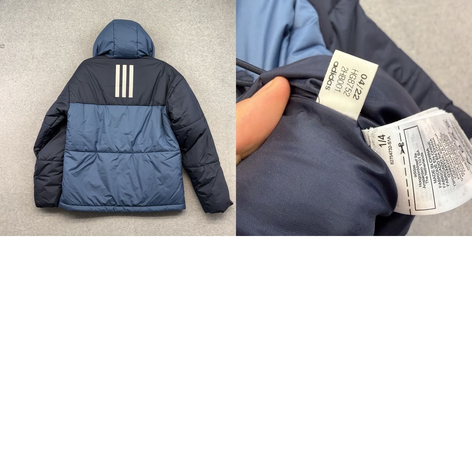 Adidas adidas 3-Stripes Puffy Hooded Jacket Blue M Men’s Winter Shirt? Size US M / EU 48-50 / 2 - 8 Thumbnail