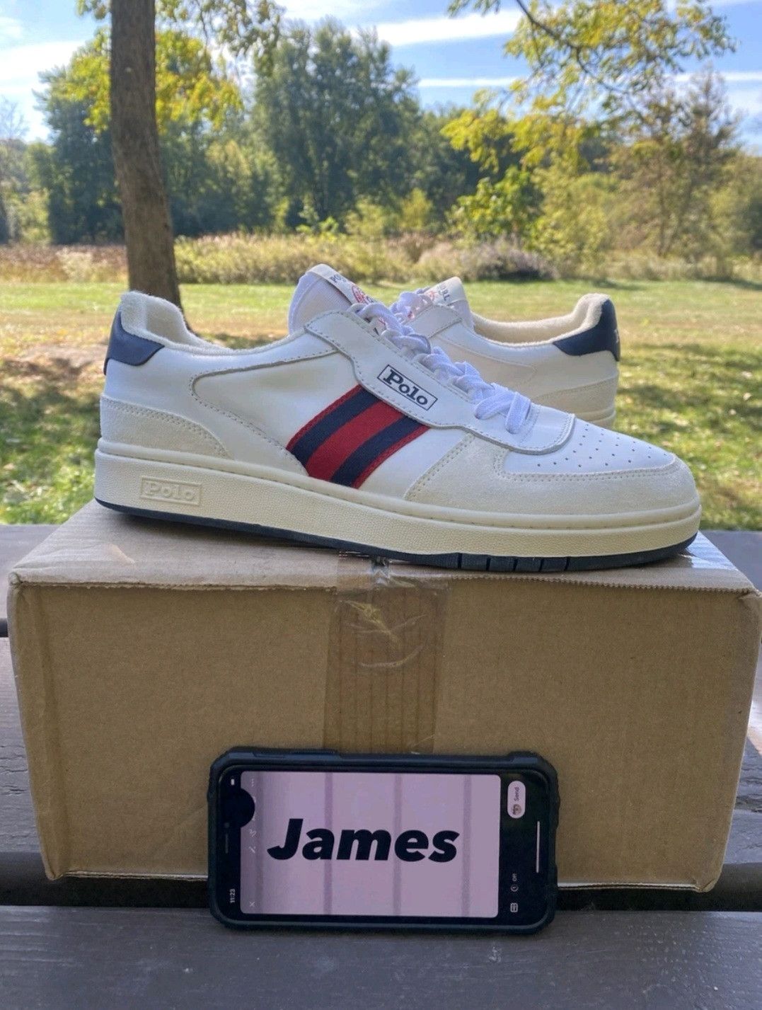 Ralph Lauren Ralph Lauren Polo Court Sneakers White Navy Red Retro 001 Size US 8.5 / EU 41-42 - 1 Thumbnail