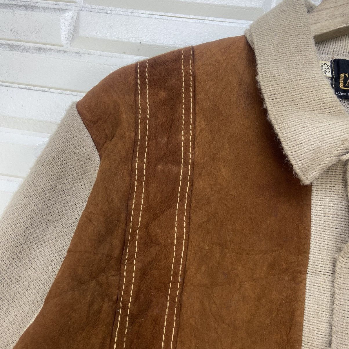 Leather × Vintage Vintage 60s Campus Made in USA Leather + Knitwear Jacket Size US S / EU 44-46 / 1 - 9 Thumbnail