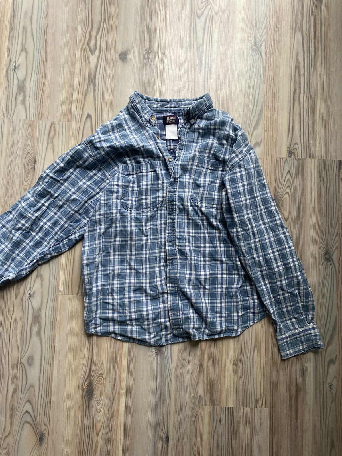 Faded Glory × Vintage Vintage 90s Flannel Size US L / EU 52-54 / 3 - 1 Thumbnail