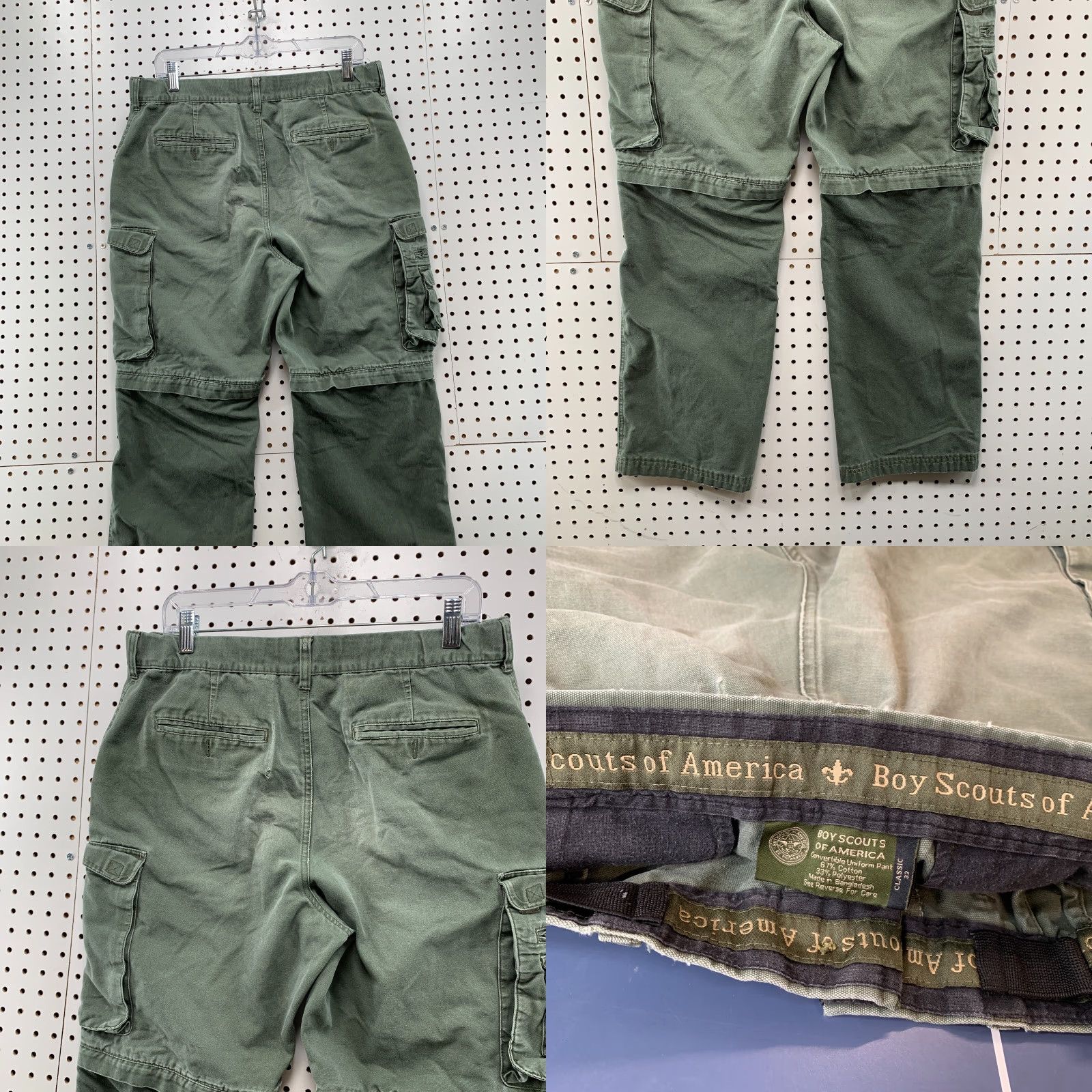 Vintage BSA Boys Scout America Convertible Cargo Pants Mens 32x29 Green Utility Shirt Size US 32 / EU 48 - 8 Thumbnail