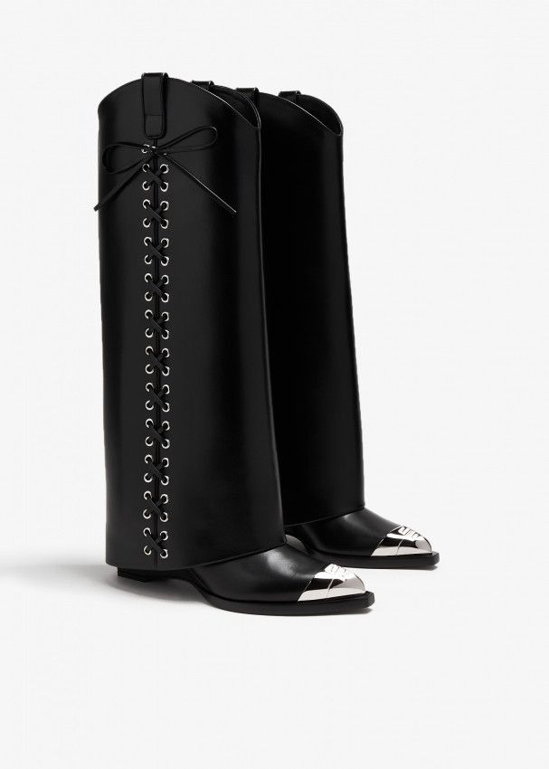 Givenchy o1srvl11e1224 Shark Lock Cowbody Boots in Black Size US 6 / IT 36 - 3 Thumbnail