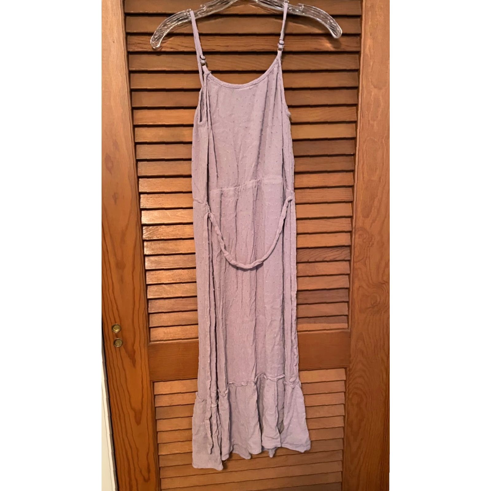 Vintage Knox Rose Sundress Woman’s S Sleeveless Spaghetti Strap Long Dusty Lavender Purple Bohemian Solid Rayon Summer Dress Size S / US 4 / IT 40 - 2 Thumbnail