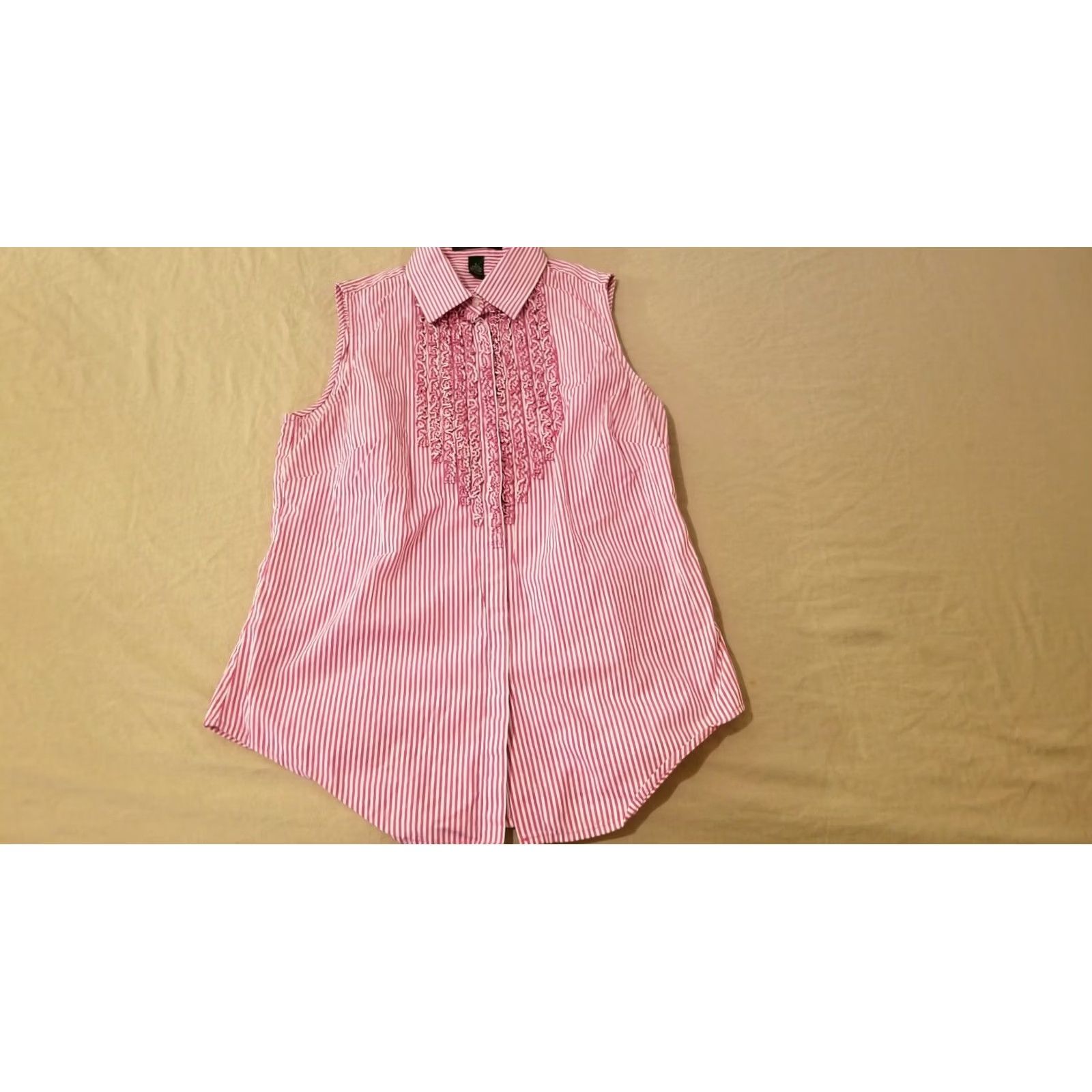 Polo Ralph Lauren Polo Ralph Lauren Pink Striped Cotton Sleeveless Shirt Blouse 6 Womens Size M / US 6-8 / IT 42-44 - 2 Thumbnail