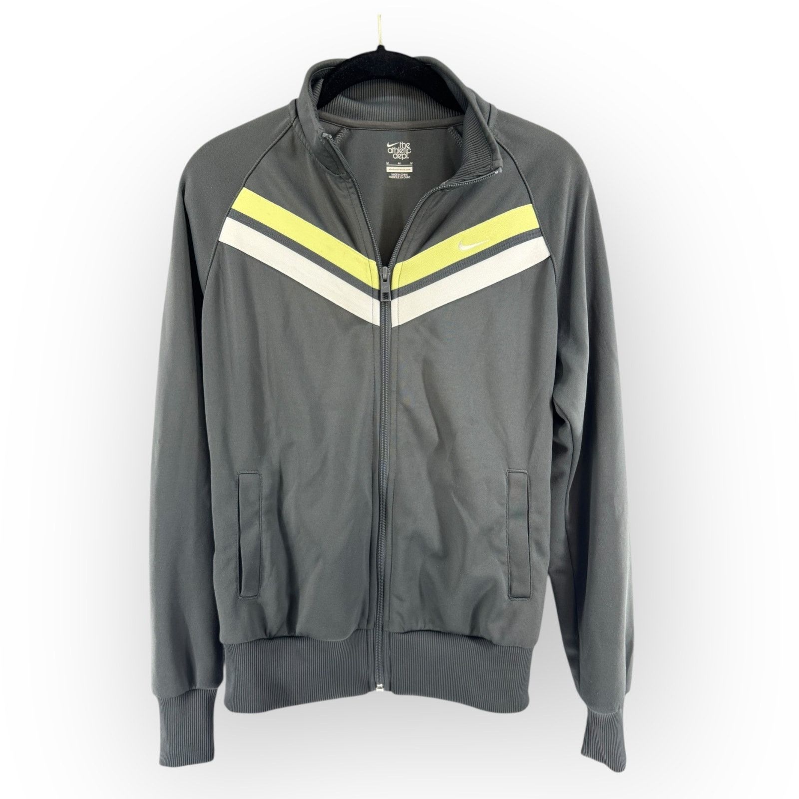 Nike Nike Women’s Track Jacket Medium Gray Lime Green White Retro Size M / US 6-8 / IT 42-44 - 2 Thumbnail