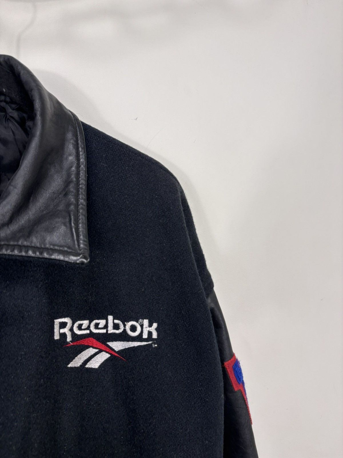 Reebok Vintage 1990s Reebok University Wool Leather Varsity Jacket Size US L / EU 52-54 / 3 - 5 Thumbnail