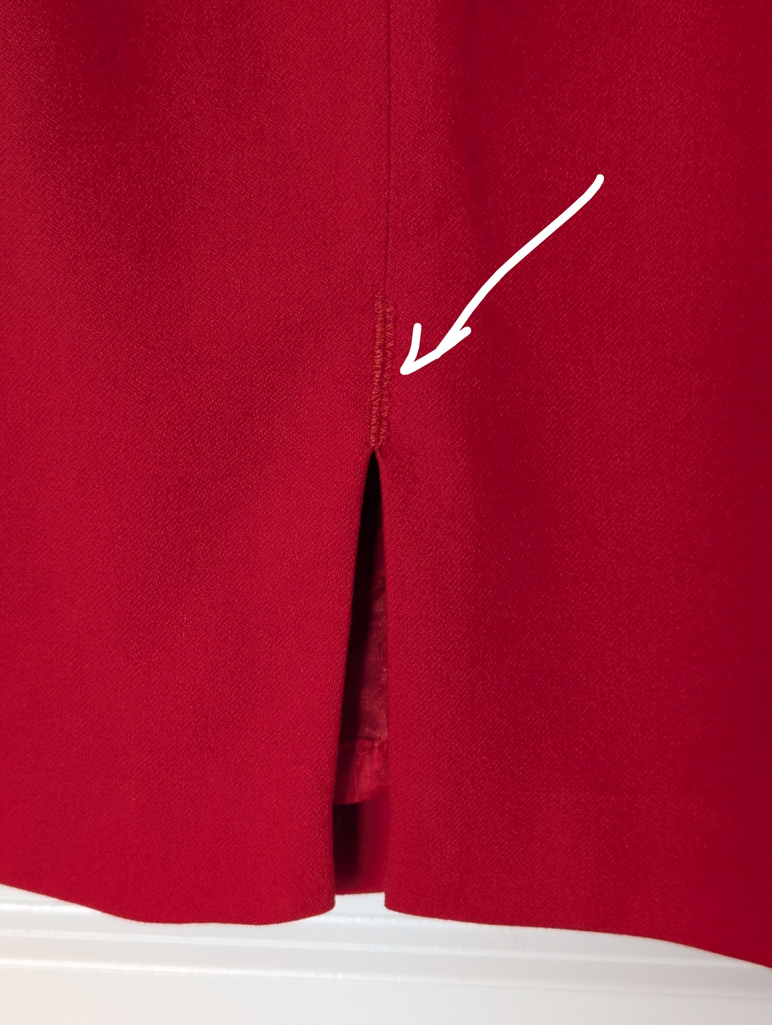 Kenzo Album by Kenzo Vintage Red Wool Pencil Skirt Size 27" / US 4 / IT 40 - 11 Thumbnail