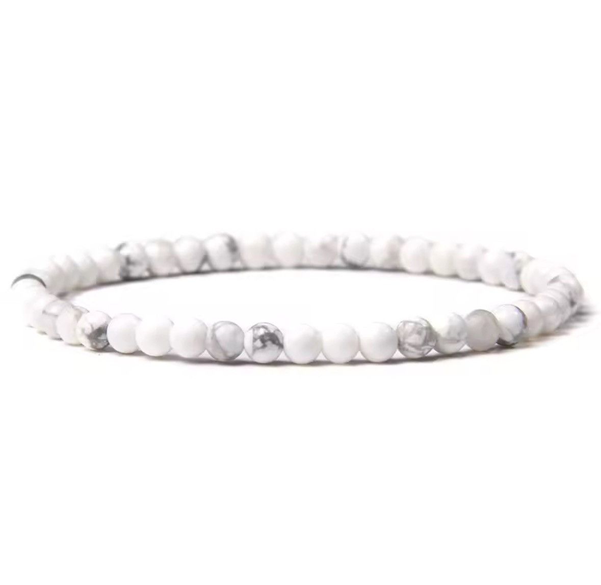 Jewelry White 4MM Reiki Natural Stone Beads Bracelet Size ONE SIZE - 3 Thumbnail