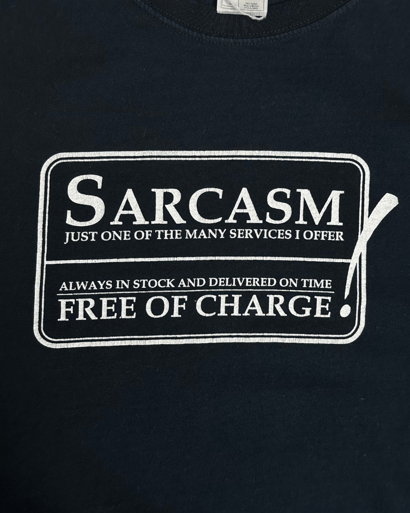 Vintage Vintage Sarcasm Humor Funny Men's Black T-shirt - Size Large Size US L / EU 52-54 / 3 - 2 Thumbnail