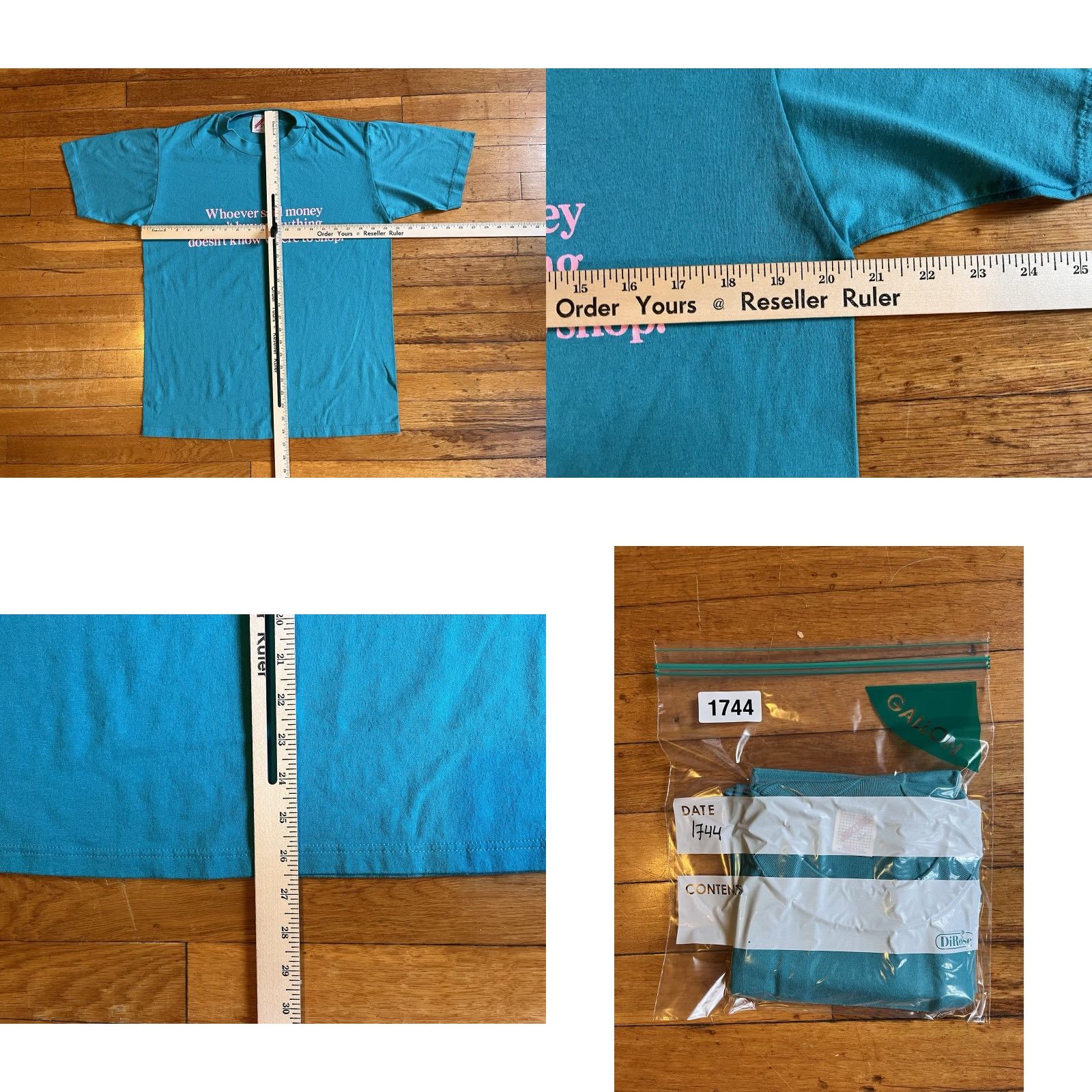 Jerzees VINTAGE Funny Shopping Shirt L Blue 90s Size L / US 10 / IT 46 - 8 Thumbnail