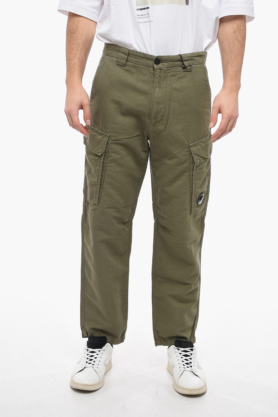 image of C P Company Og1Mm0424 Cargo Pant In Military Green, Men's (Size 32)