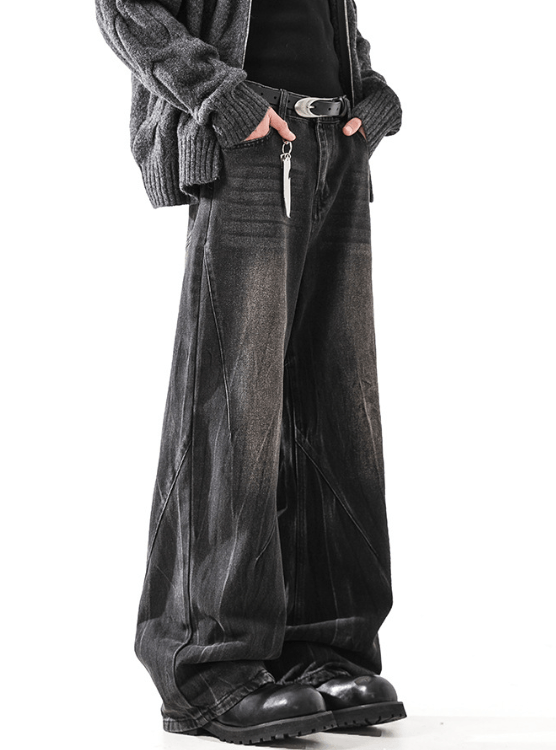 Vintage American street retro washed men's cleanfit wide-leg jeans Size US 32 / EU 48 - 3 Thumbnail