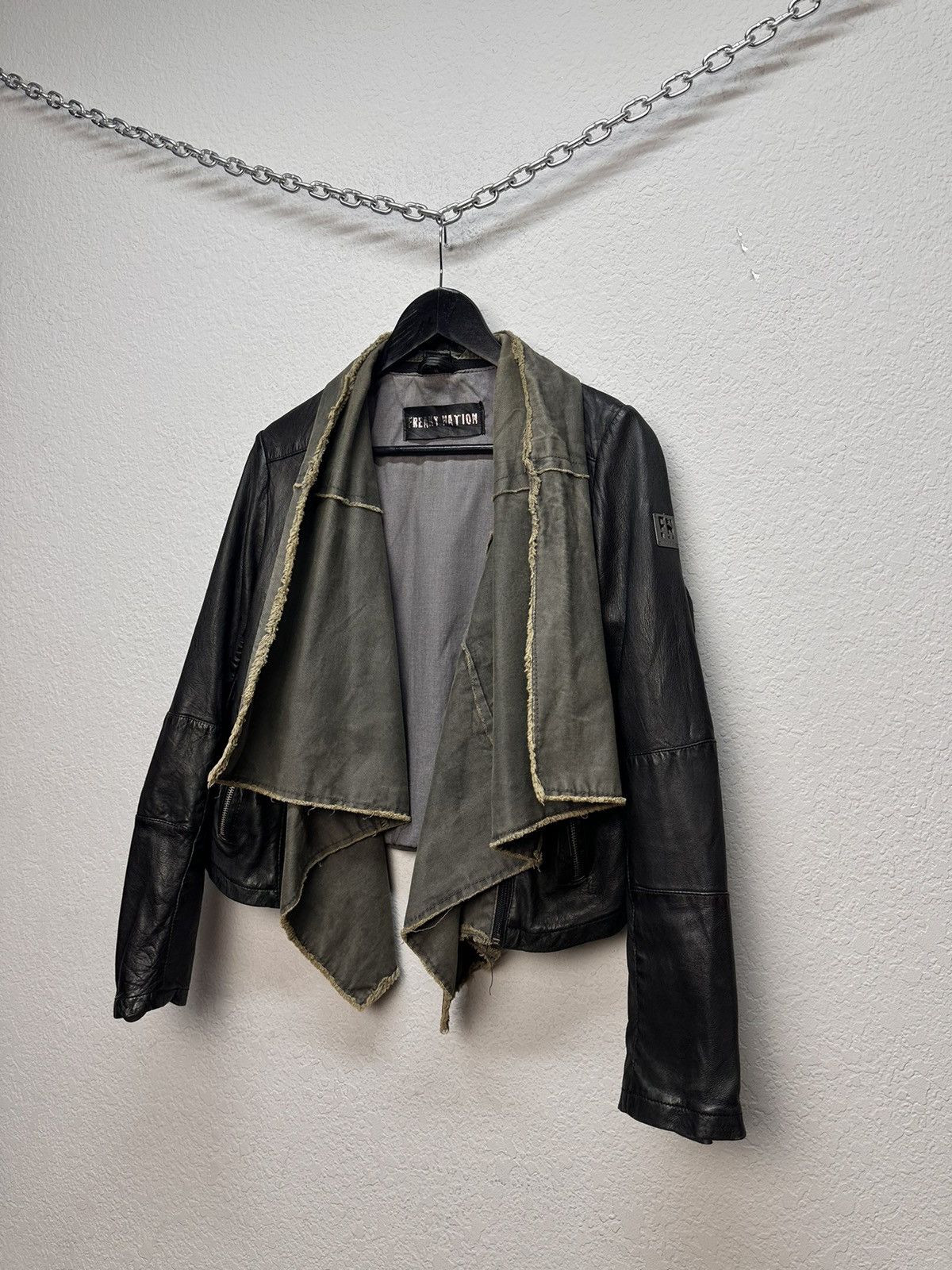 Marithe + Francois Girbaud Freaky Nations leather jacket Avantgarde Gothic Military Size M / US 6-8 / IT 42-44 - 4 Thumbnail