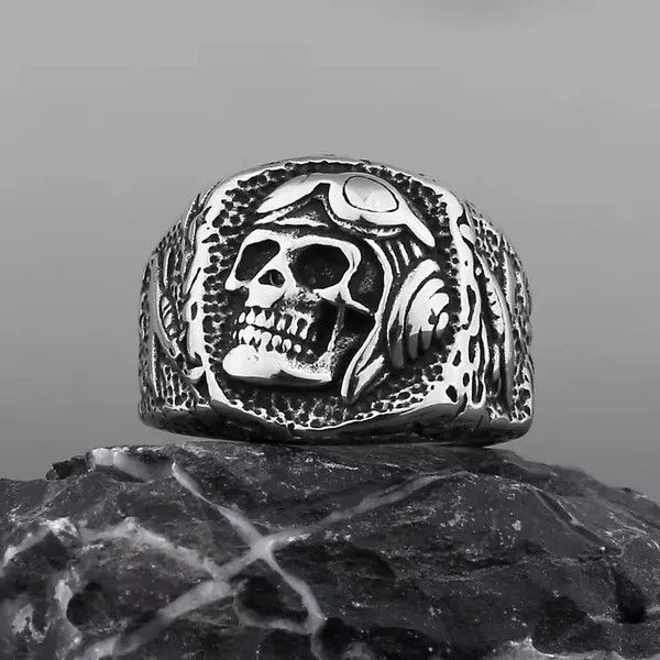 VIBE Gothic Skull Ring ( size 8 to 14 ) Size ONE SIZE - 6 Thumbnail