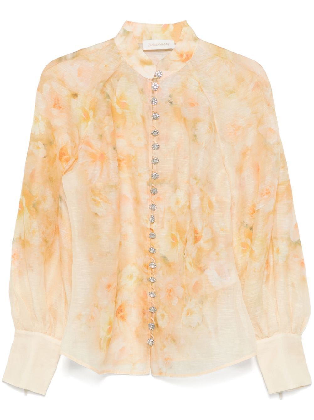 Zimmermann CRUSH PRINTED LINEN SHIRT Size L / US 10 / IT 46 - 1 Thumbnail