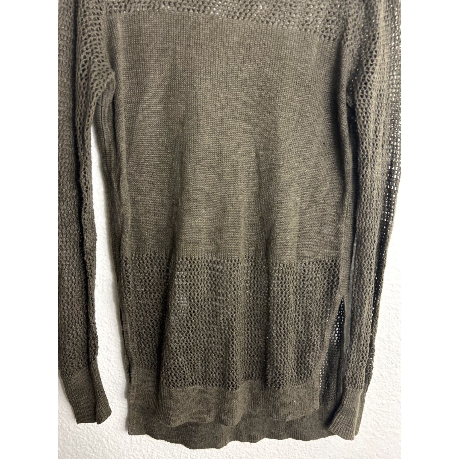 Banana Republic Banana Republic Women's Small Green Loose Knit Striped Sweater Size S / US 4 / IT 40 - 6 Thumbnail