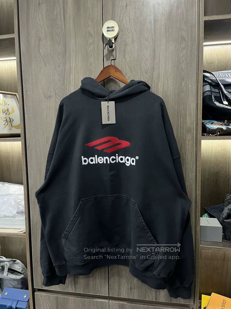 Balenciaga Balenciaga 3b embroidered hoodie Size US XL / EU 56 / 4 - 3 Thumbnail