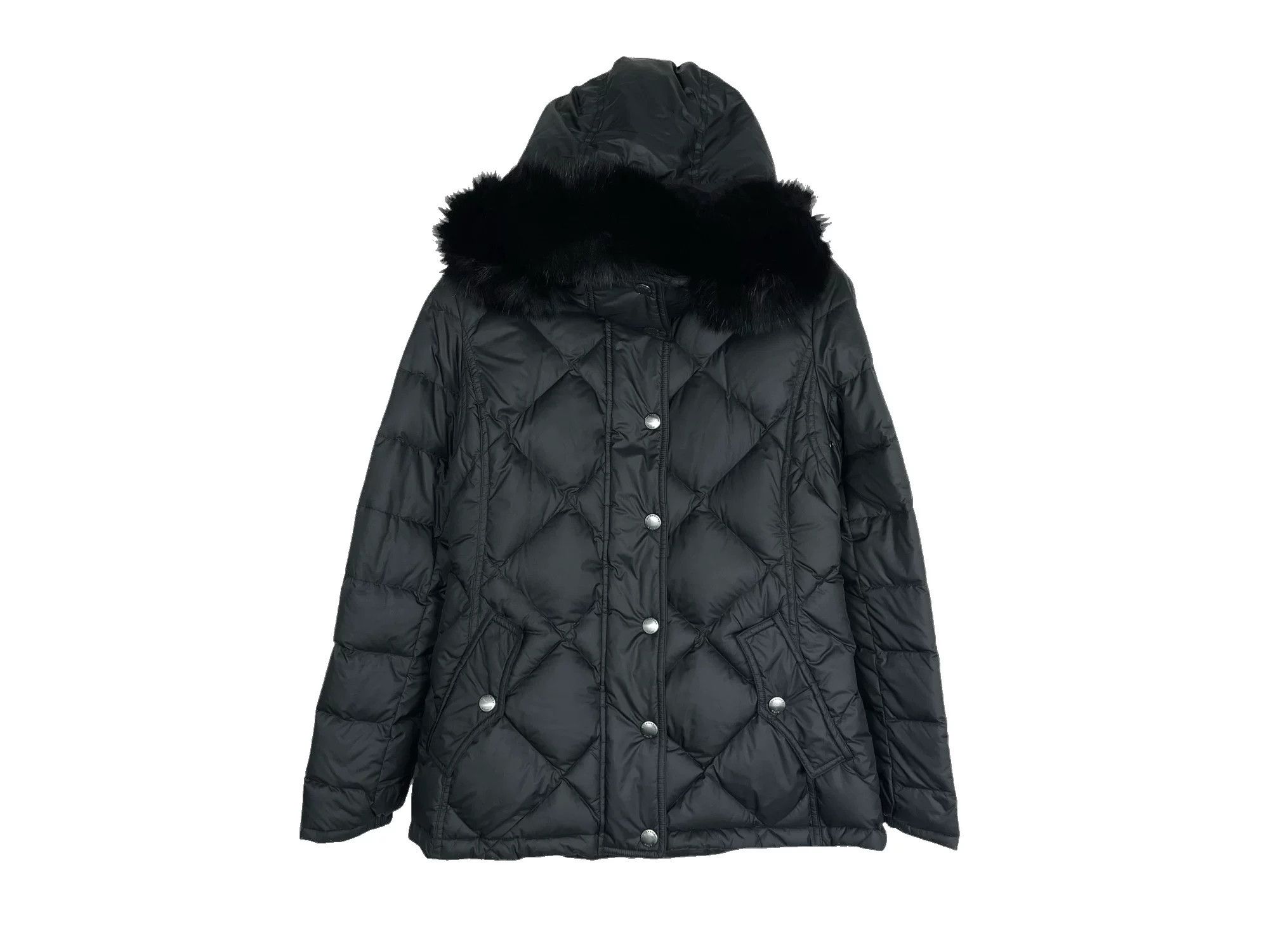 Burberry Burberry Black Quilted Fur Hood Down Jacket Size US S / EU 44-46 / 1 - 1 Thumbnail