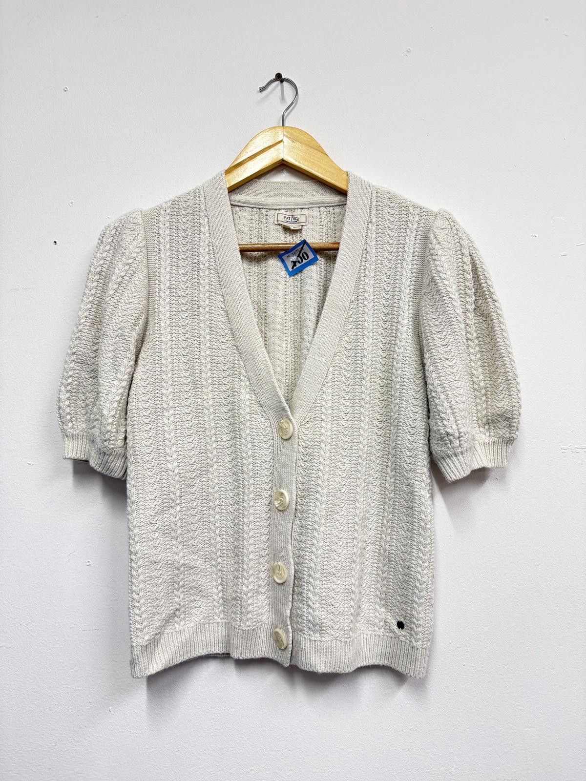 FatFace Fat Face Women's Cream Knit Cardigan with Puff Sleeves UK 12 Size M / US 6-8 / IT 42-44 - 1 Thumbnail