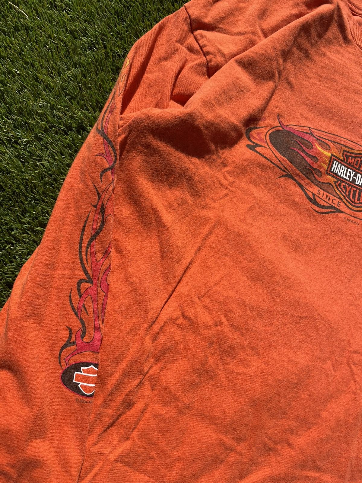 Harley Davidson Y2K HARLEY DAVIDSON FLAME SLEEVE TEE Size US XXL / EU 58 / 5 - 4 Thumbnail