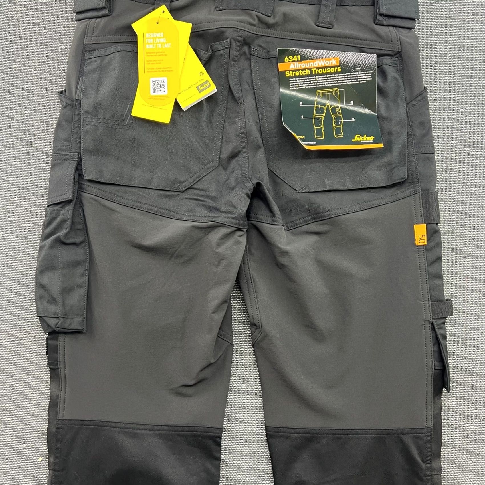 Kickers Snickers Pants 50 Black Allround Stretch Work Mens Size Trousers Knee Guard Cordura Size US 34 / EU 50 - 5 Thumbnail