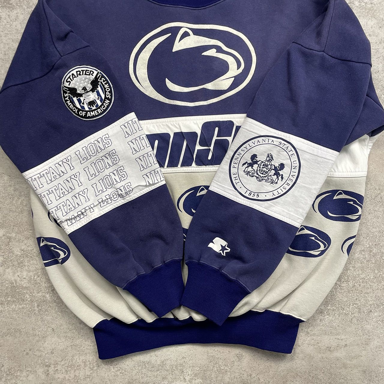 NCAA × Vintage PENN STATE NITTANY LIONS SWEATSHIRT AOP CREWNECK SIZE L Size US L / EU 52-54 / 3 - 5 Thumbnail