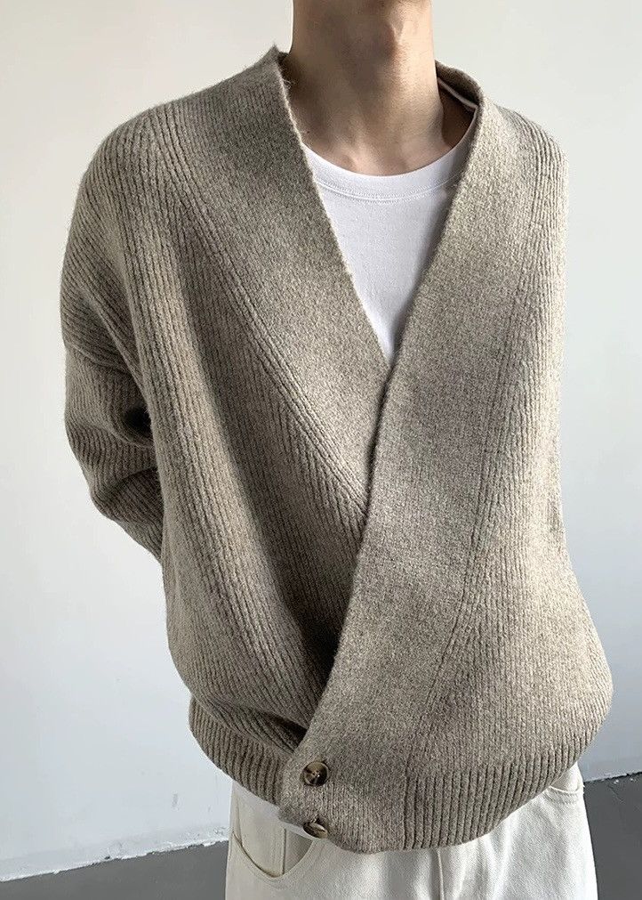 Japanese Brand × Vintage Cleanfit retro fashion wrap cardigan knitwear Size US M / EU 48-50 / 2 - 1 Thumbnail