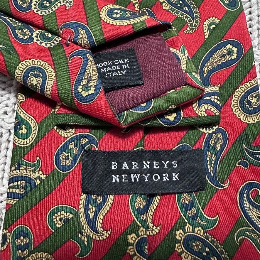 Barneys New York Barneys New York red and blue paisley silk tie Size ONE SIZE - 4 Thumbnail