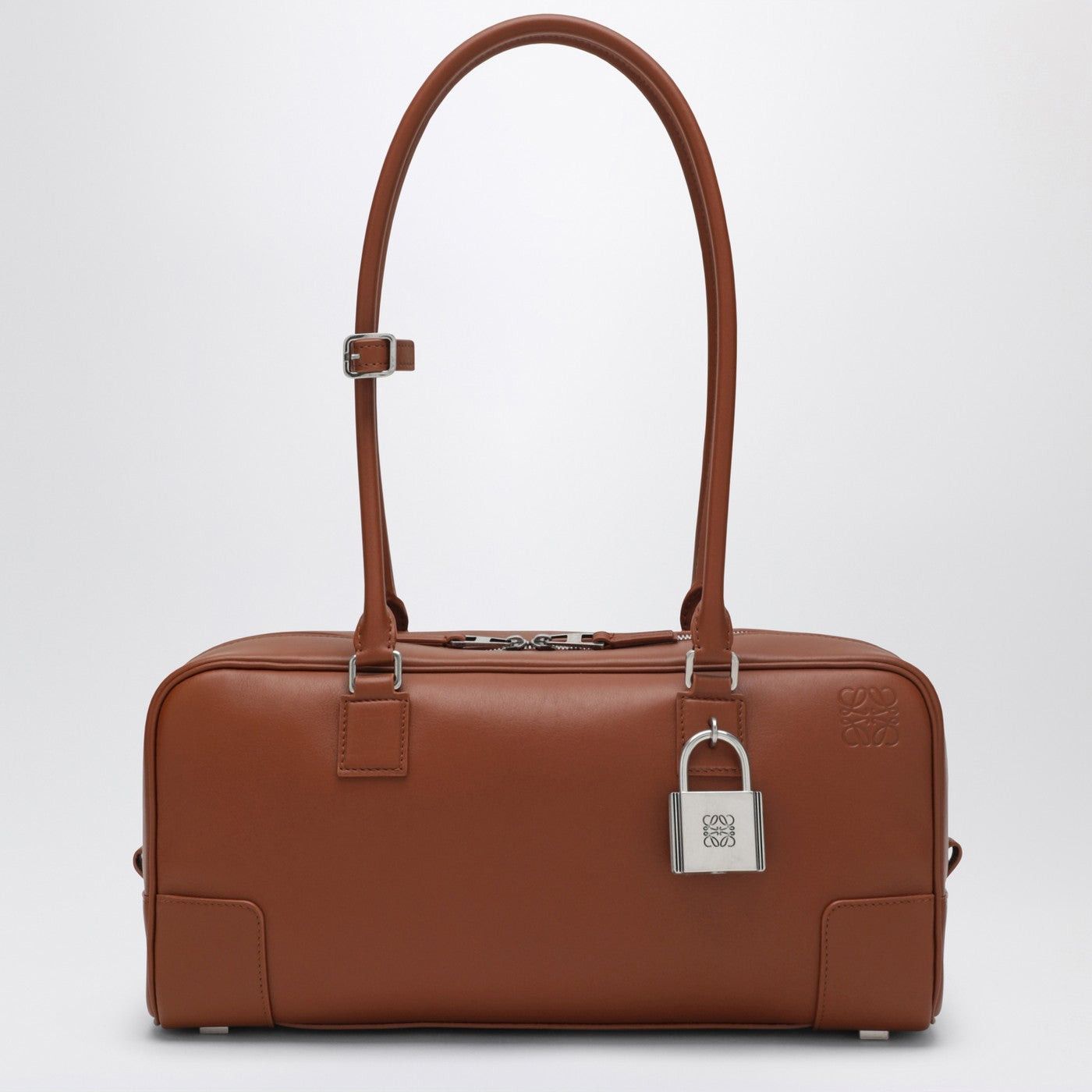 Loewe Amazona 31 Cropped Bag In Shiny Squirrel Brown Leather, Women's