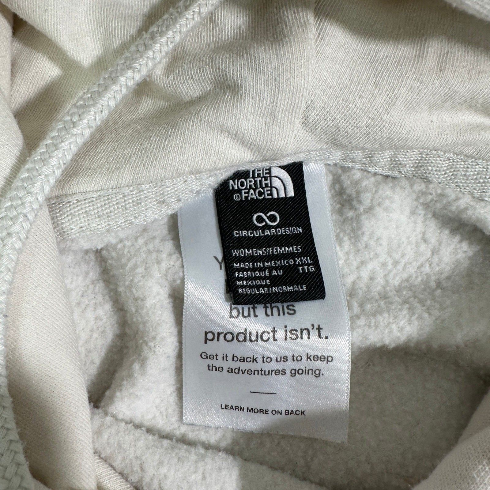 The North Face The North Face Women's XXL Hoodie Cream Pullover Fleece Size XXL / US 16-18 / IT 52-54 - 3 Thumbnail