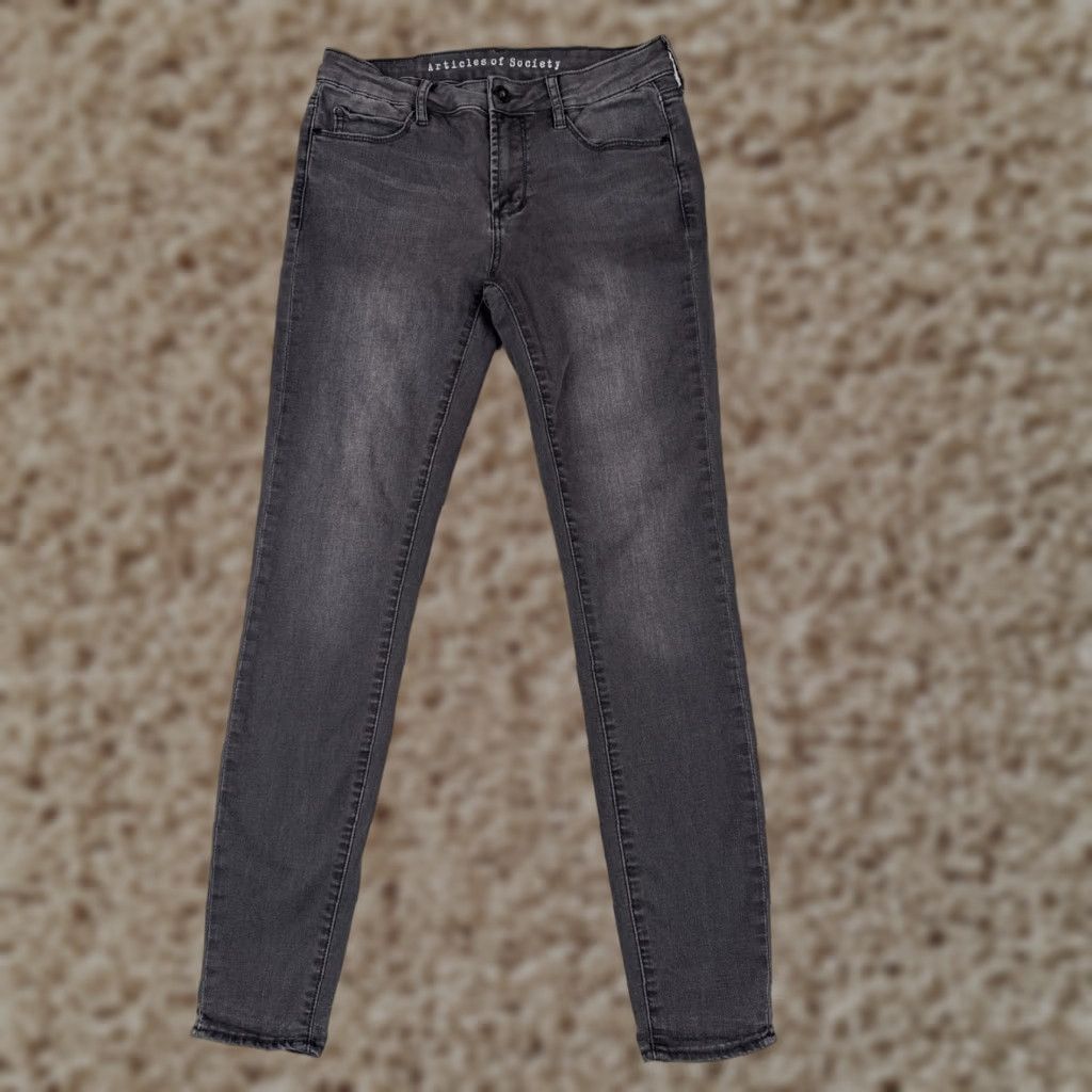 Vintage Articles Of Society Jeans Women 28 Gray Skinny Tapered Cotton Blend Stretc 26x28 Jeans等? Size 28" / US 6 / IT 42 - 1 Thumbnail