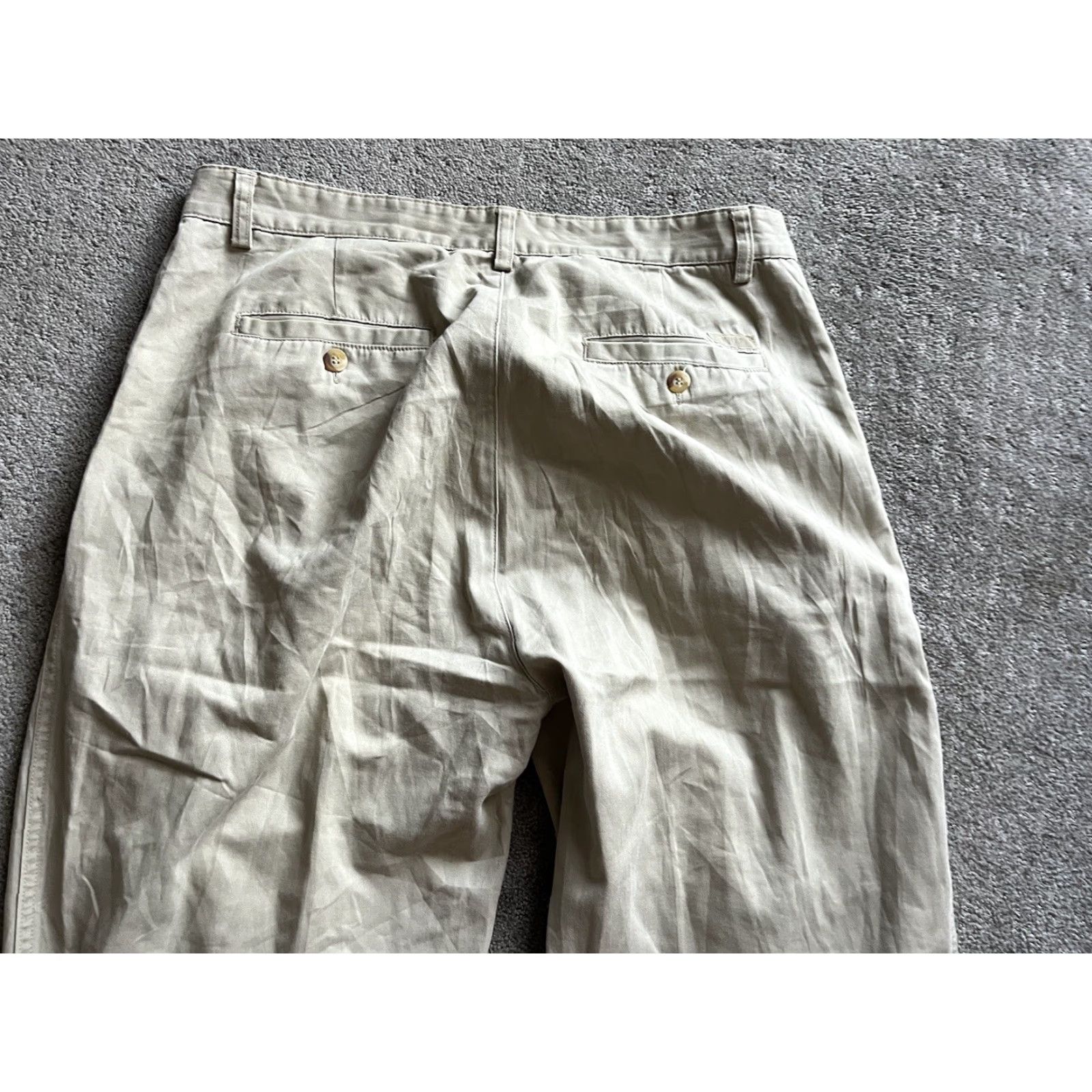 American Eagle Outfitters VINTAGE American Eagle Chino Pants Pleated Casual Beige Mens Size 36x32 Size US 36 / EU 52 - 4 Thumbnail