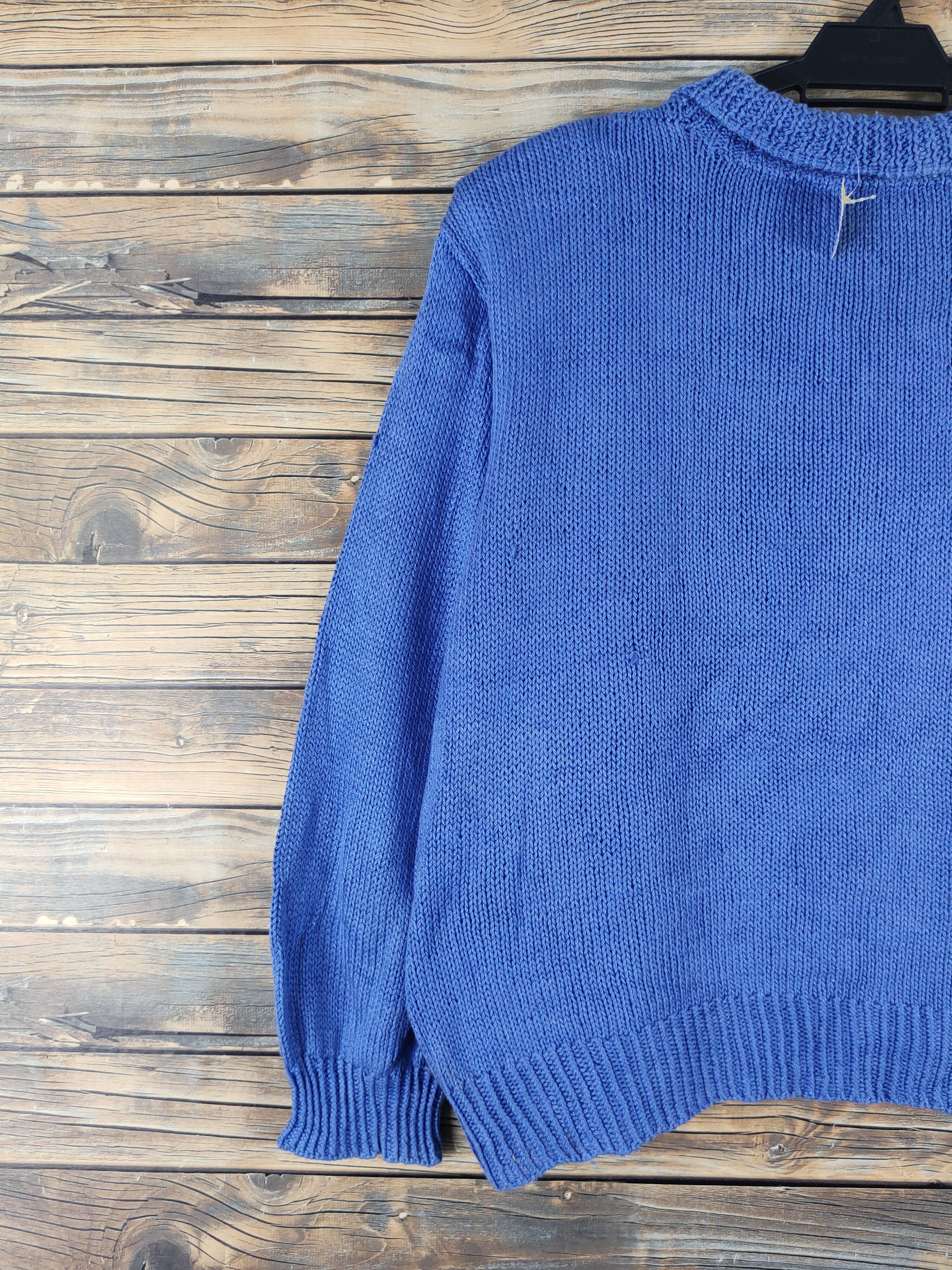Japanese Brand × Vintage Japanese Brand Blue Knitwear Sweatshirts #W1472 Size L / US 10 / IT 46 - 9 Thumbnail