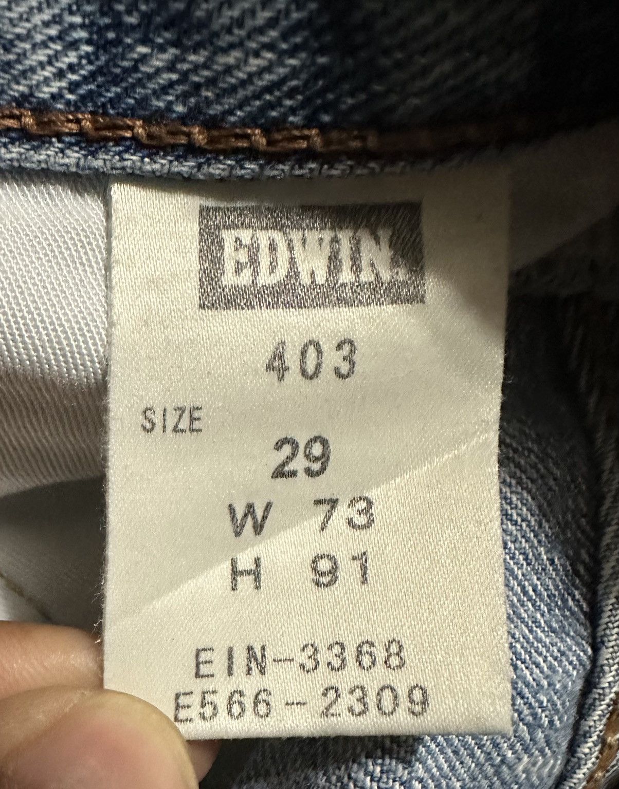 Edwin Vintage Edwin 403 Straight Leg Faded Blue Jeans Size US 30 / EU 46 - 10 Thumbnail