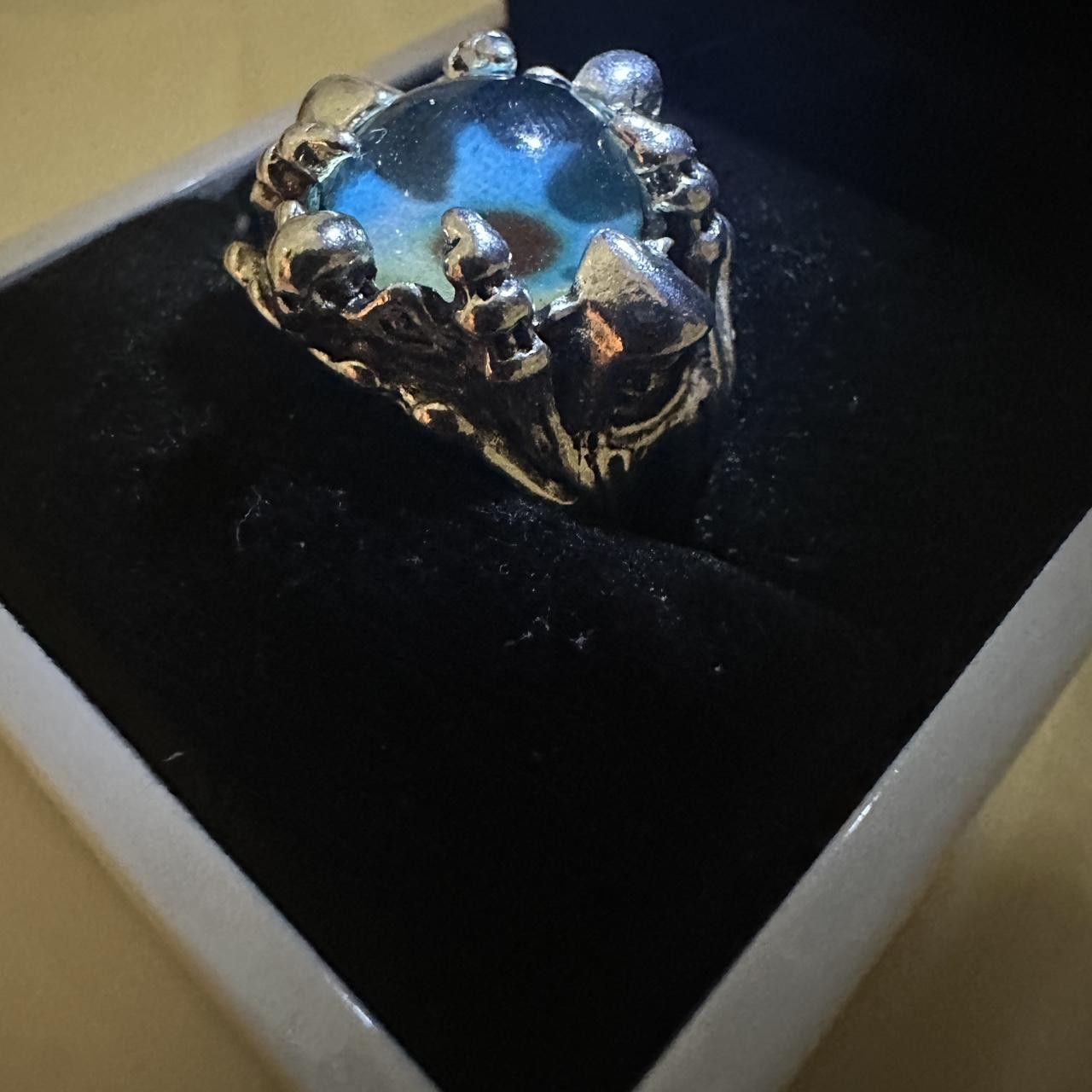 Other Stainless Steel Dragon Claw Blue Evil Eye Eyeball Ring Size ONE SIZE - 3 Thumbnail